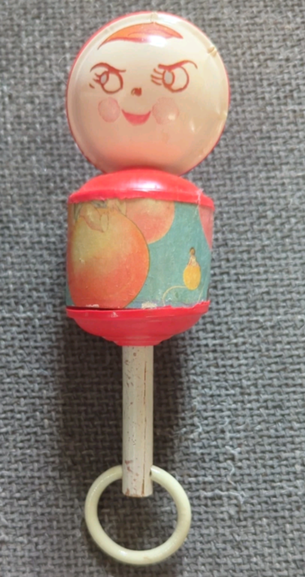 Vintage Celluloid Plastic Baby Rattles - Set Of 3