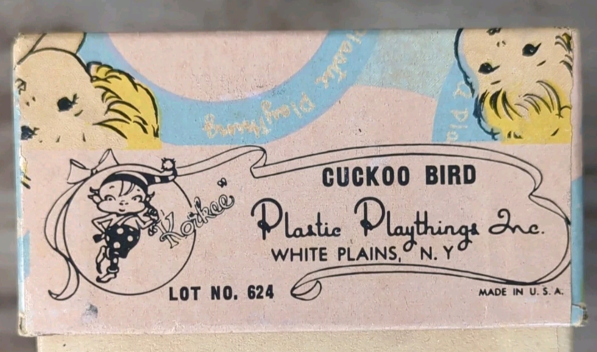 Cuckoo Bird rattle by Plastic Playthings Inc in original box