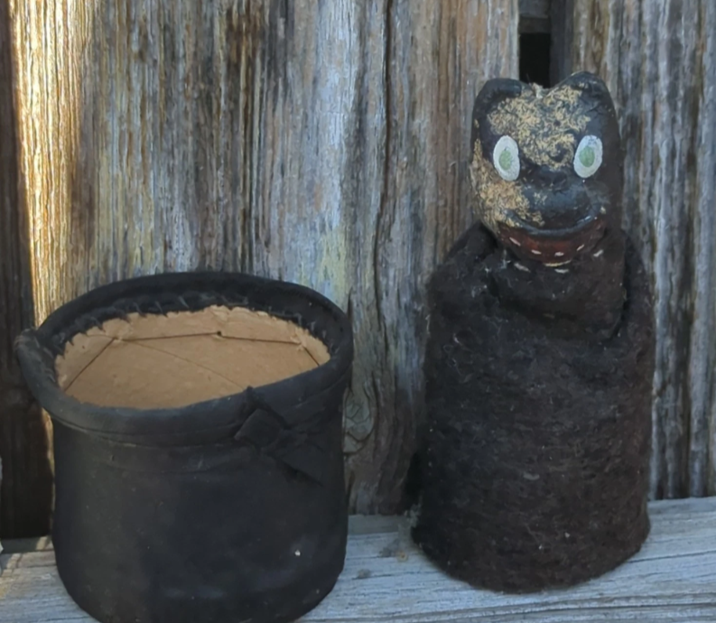1920's Halloween Black Cat Candy Container Composition