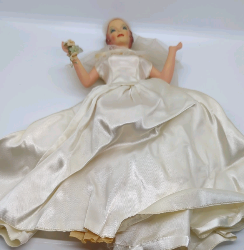 Vintage Countertop Display Bride Mannequin Wedding Dress Advertising NO BASE