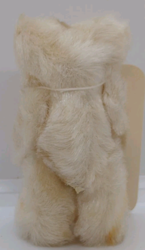 Vintage 1940s Made in Japan 3" White Teddy Bear Jointed Glass Eyes