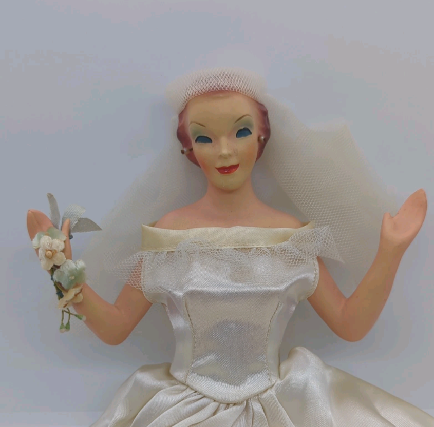 Vintage Countertop Display Bride Mannequin Wedding Dress Advertising NO BASE