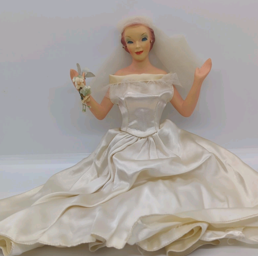 Vintage Countertop Display Bride Mannequin Wedding Dress Advertising NO BASE