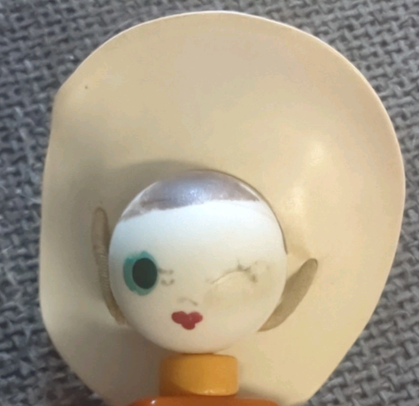 Vintage Bakelite Tykie Toys Bead Doll Crib Toy Rodeo Rose