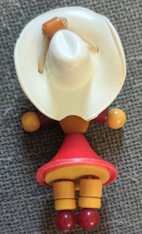 Vintage Bakelite Tykie Toys Bead Doll Crib Toy Rodeo Rose