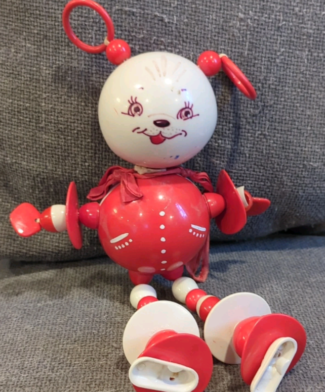 Waggie Wheels Crib Toy Rattle Red Bear