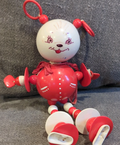 Waggie Wheels Crib Toy Rattle Red Bear