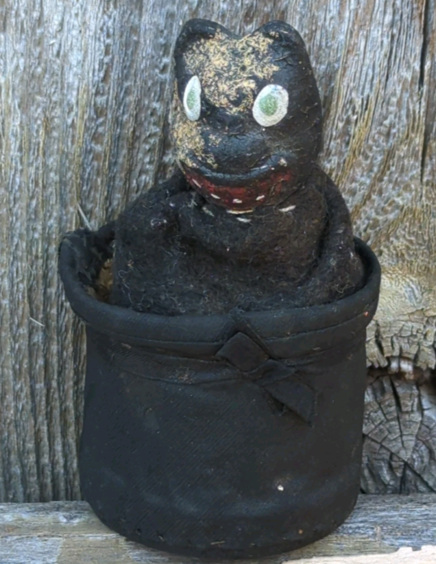 1920's Halloween Black Cat Candy Container Composition